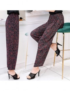 Pants & Capris 2019 New Summer Pants Women Vintage Elastic Waist Print Floral Elegant Trousers Female Casual Wide Leg Pants P...