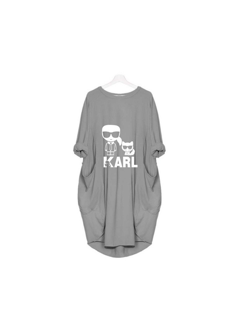2019 Fashion T-Shirt for Women Pocket Kawaii Karl Lagerfeld PrintedTop Tshirt Women Punk Cotton Off Shoulder Tops Mother's D...