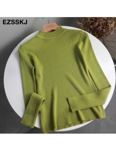 Pullovers 2019 Knitted Women high neck Sweater Pullovers Turtleneck Autumn Winter Basic Women Sweaters Slim Fit Black - Green...