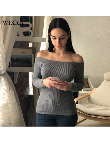 Pullovers Warm and Charm Off Shoulder Knitted Sweater Women Autumn Elegant Jumper Pull Femel Winter High Stretch Knitwear Top...