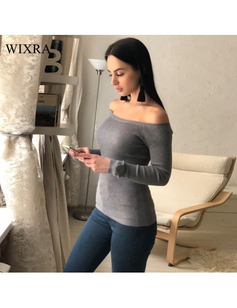 Pullovers Warm and Charm Off Shoulder Knitted Sweater Women Autumn Elegant Jumper Pull Femel Winter High Stretch Knitwear Top...