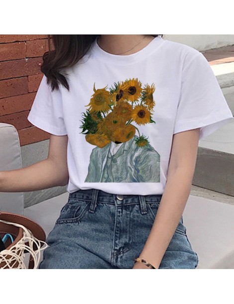 T-Shirts New Van Gogh Oil Art Women T Shirt Harajuku Ullzang Funny T-shirt Grunge Aesthetic Print Tshirt Korean Style 90s Top...