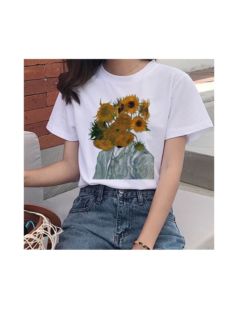 New Van Gogh Oil Art Women T Shirt Harajuku Ullzang Funny T-shirt Grunge Aesthetic Print Tshirt Korean Style 90s Top Tees Fe...