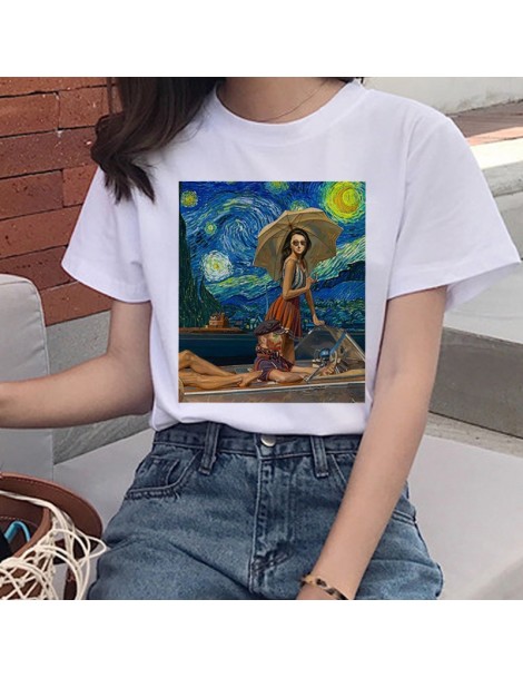 T-Shirts New Van Gogh Oil Art Women T Shirt Harajuku Ullzang Funny T-shirt Grunge Aesthetic Print Tshirt Korean Style 90s Top...