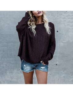 Pullovers Sweaters fashion 2019 women plus size loose sweaters ladies off shoulder sweater women's sweater casual solid pullo...