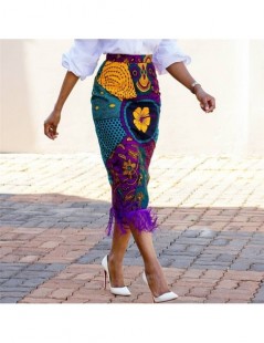 Skirts Women Summer Print Skirt Vintage Floral African Fashion High Waist Tassel Classy Modest Elegant Retro Jupes Falads Dro...