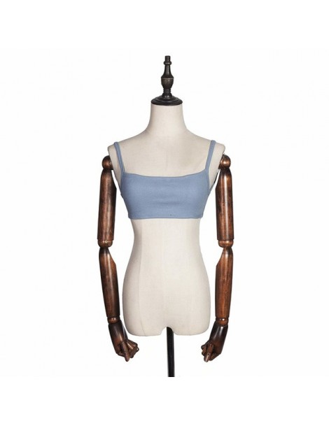 Tank Tops 2019 Summer Fashion Sexy Women Crop Tops Sleeveless short cotton knitted bar - Dark Grey - 4M3007271520 $13.63