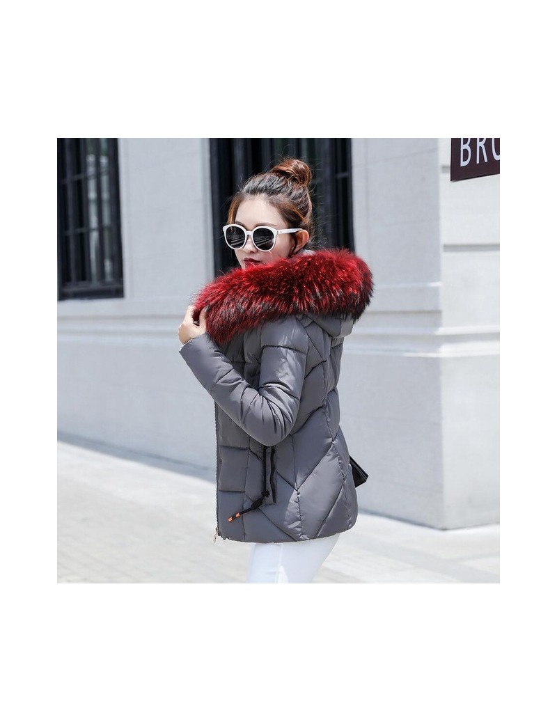 2019 Fashion Short Winter Jacket Women Slim Female Coat Thicken Parka Cotton Hooded Fur Collar plus size S-3XL Ladies Jacket...