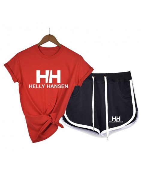 T-Shirts Fashion Brand Helly Hansen Ma'am T Shirt+Shorts Sets HH Print T-shirt Funny Tshirt Casual Ma'am Tracksuit Tops Tee+s...