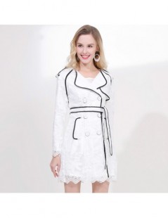 Jackets Women Floral Embroidery Double-breasted Casual Elegant White Jacket jacket - - 4I3083223057 $27.19