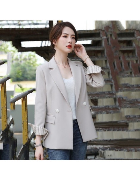 Blazers High-end temperament design women's small suit jacket 2019 autumn new fashion Korean casual wild suit jacket - white ...