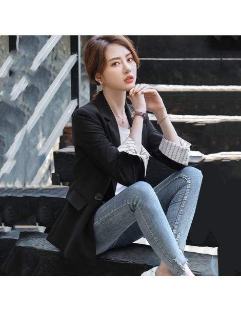 Blazers High-end temperament design women's small suit jacket 2019 autumn new fashion Korean casual wild suit jacket - white ...