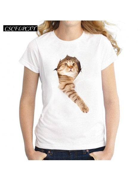 T-Shirts 2017 New Fashion 3D Cute Cat Women T Shirts Short Sleeve Funny Cat Lady T-Shirt French Bulldog Printed Tops Casual T...
