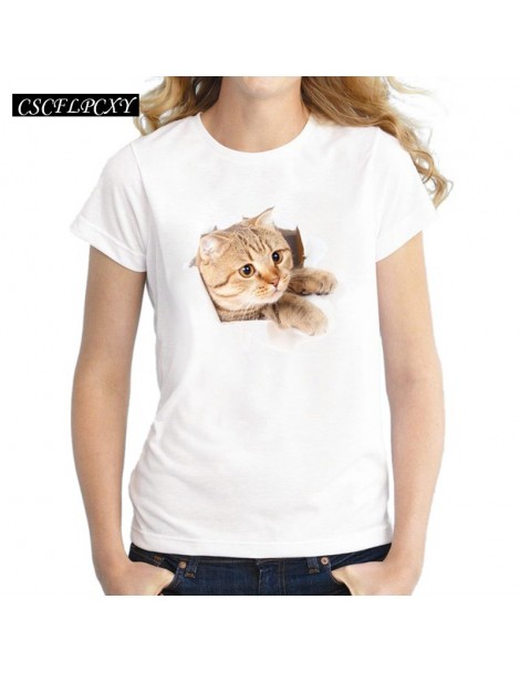 T-Shirts 2017 New Fashion 3D Cute Cat Women T Shirts Short Sleeve Funny Cat Lady T-Shirt French Bulldog Printed Tops Casual T...