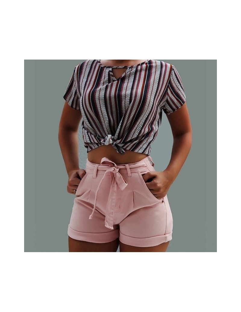 Shorts Women Lady Sexy Wide Leg Shorts Mid Waist Ladies Party Mini Shorts Beach Bow Solid Shorts - pink - 56111184734347-3 $2...