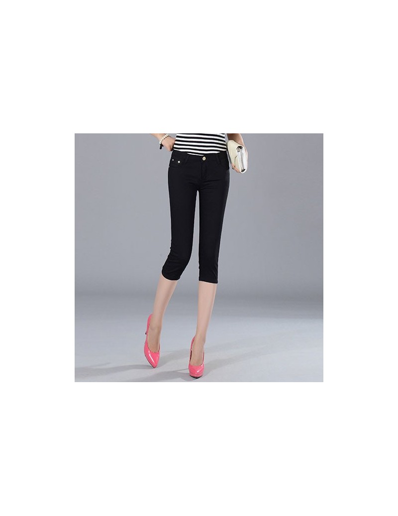 Summer Denim Jeans Shorts omen's Capris Skinny Jeans Pants Female Knee Length Stretch Slim Capri Jeans Women Candy Color 201...