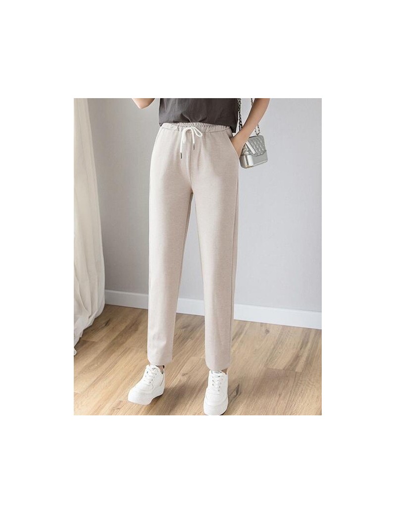 Women Pants 2019 Spring Summer Female Fashion Solid Elastic High Waist Casual Trousers Loose Harem Pants Sweatpants Pencil P...