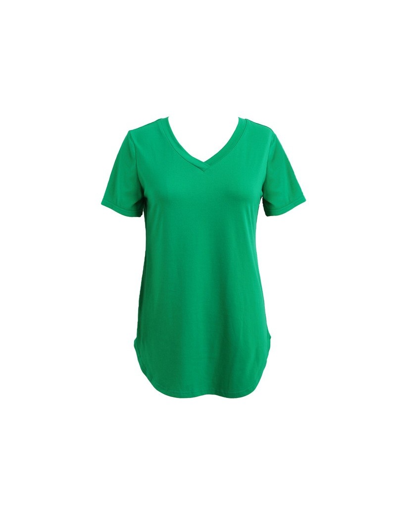 T-Shirts 2019 Summer tshirt Women T-shirts Large Sizes T shirt V Neck Short Sleeve Casual Tee Tops female Tunic Plus Size 5XL...
