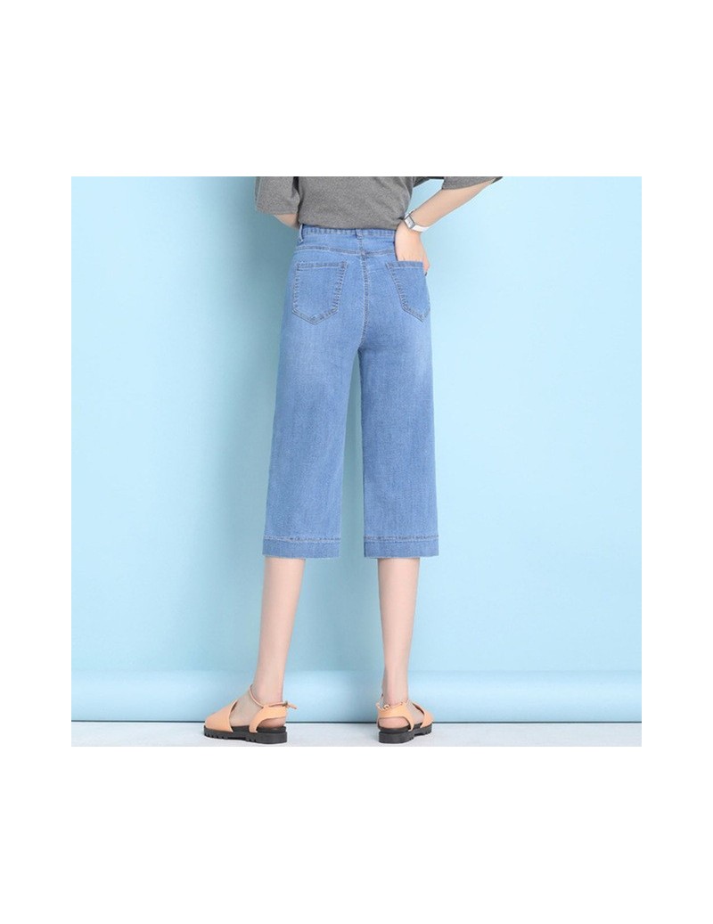 Women Loose Jeans For Summer High Waist Calf Length Women's Denim Jeans Pants Casual Straight Jeans - Blue - 4L4114843143-2