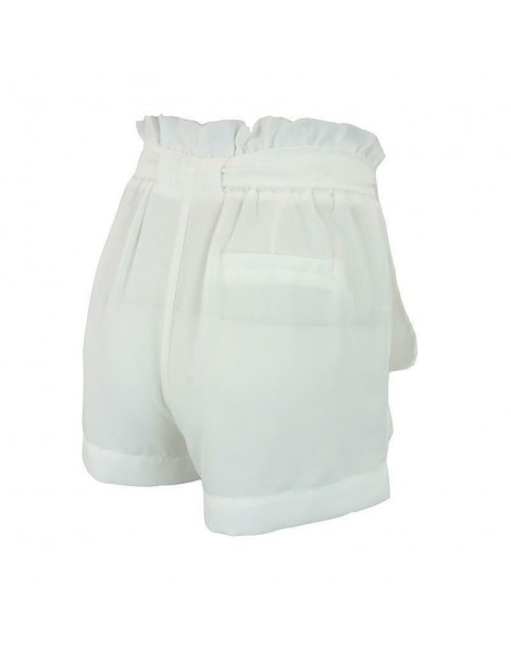 Shorts Women Casual High Waist Crepe Shorts Black White Army Green Summer s Shorts Bottom Clothes Female Ruffles Shorts - Kha...
