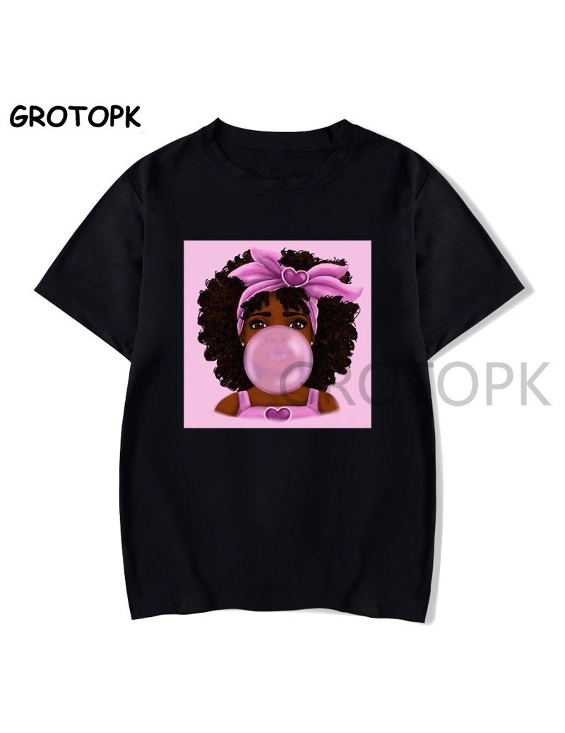 T-Shirts 2 Bunz Melanin Poppin Aba Print Female T-shirt Black Girl Magic Rock Summer Black Tshirt Hip Hop Streetwear Aestheti...