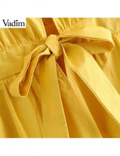 Blouses & Shirts women stylish solid O neck blouse backless bow tie design sweet shirts female irregular yellow white top blu...