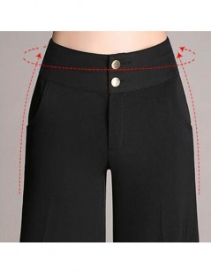 Pants & Capris Fashion Womens Office Pants New Designer Ladies Black Navy Wide Leg Pants Womens Slim Formal Suits Pants Trous...