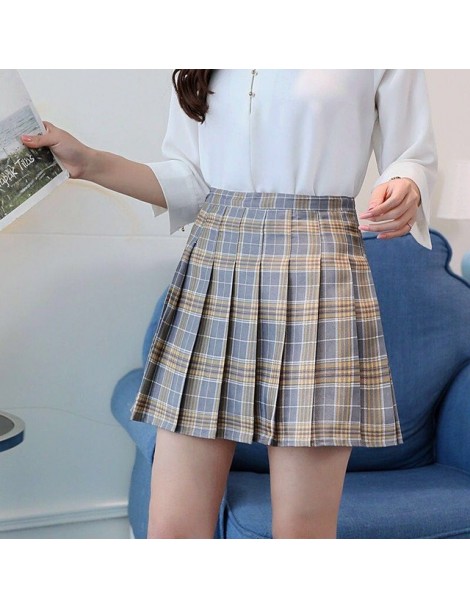Skirts XS-XXL Twelve Colors High Waist Women Pleated Skirt Student A-Line Skirt Spring Summer Slim Plaid Skirt Safety Pants M...