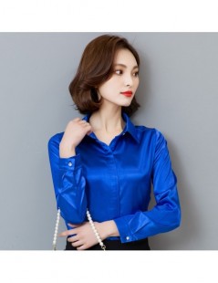 Blouses & Shirts Women silk satin blouse button long sleeve lapel ladies office work shirts elegant female satin silk blouses...