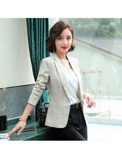 Blazers Ladies Business Professional Jacket Large Size S-5XL Autumn Slim Plaid Full Sleeve Women's Blazer High quality office...
