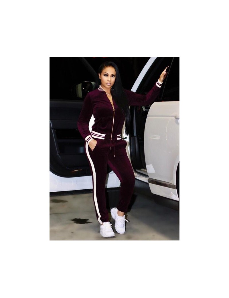Large Size Women Sport Wear Stand Collar Tracksuits Sexy Women Casual Suit Zipper Pullover With Pant Jogging 2pc Set olome -...
