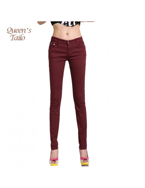 Pants & Capris 2019 Trousers Women Casual Pencil women Pants Slim Stretch White Jeans pantalones mujer - red - 4B3814913269-1...