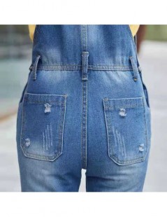 Jeans Spring Autumn High Waist Strap Pants Hole Denim Jumpsuit Women Romper Shredded Loose Streetwear Female Jeans Overalls -...