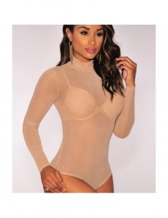Bodysuits Fashion Sexy Women Summer See-through Long Sleeve Stretch Bodysuit Body Romper Beach Tops - White - 4M3083748916-3 ...