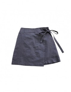 Skirts 2019 Summer Women Cotton Linen Skirt Wrap Skirt For Women High Waist Mini Skirts Spodnice Damskie - green - 4D30893843...