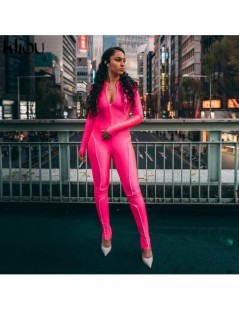 Jumpsuits women skinny long rompers jumpsuit zipper turtleneck good elastic bodysuit 2019 autumn new fashion reflective patch...