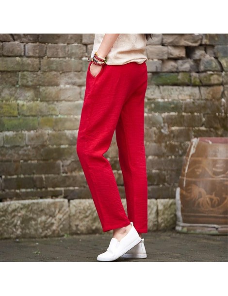 Pants & Capris New 2019 Autumn women cotton linen pantscomfortable brand pleated casial pencil pantsplus size Spring plus siz...