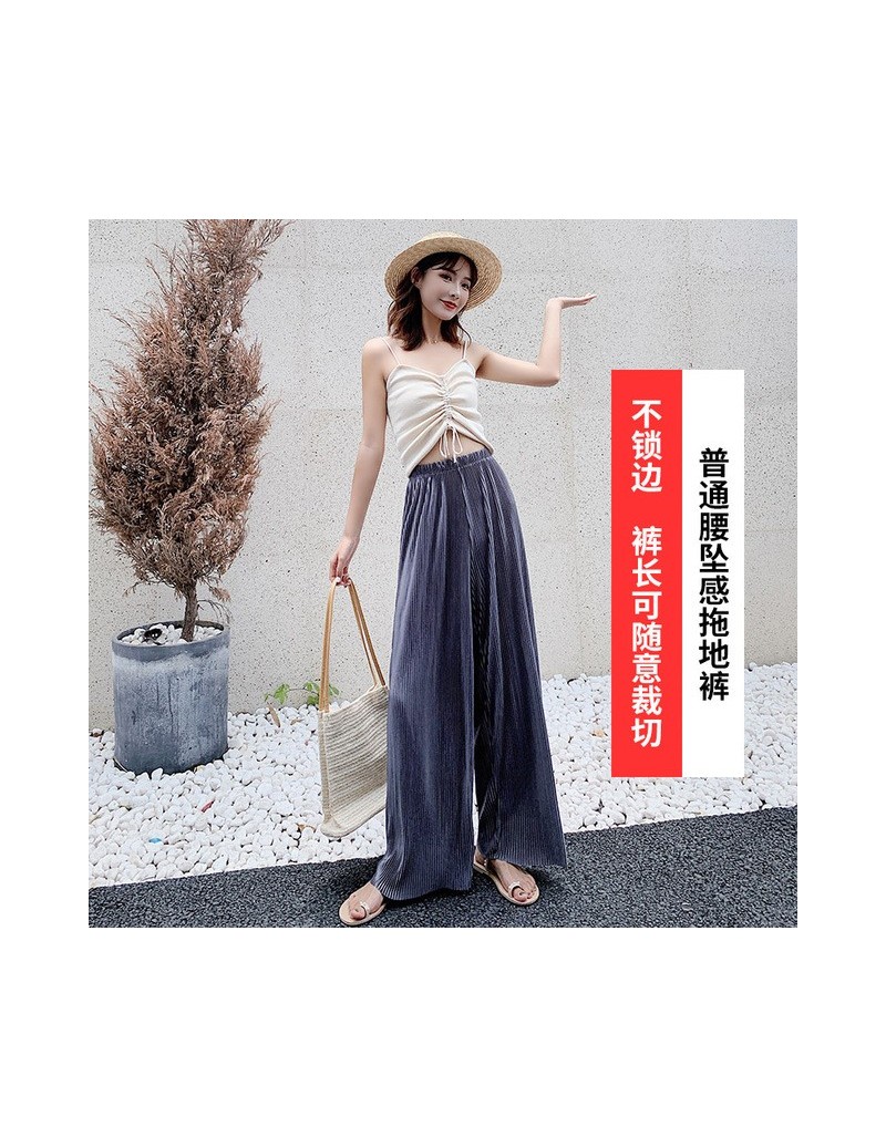 Of Waist Wide Leg Pants Woman Summer Sag Western Style Easy Ice Silk Directly Canister To Mop The Floor Leisure Time Trouser...