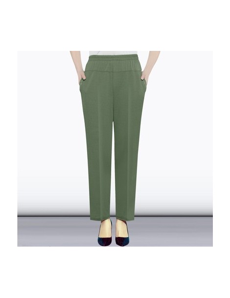 Pants & Capris Middle-age Elastic High Waister Straight Pants Women Summer Thin Loose Trousers 2019 Casual Ankle-length botto...