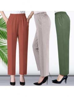 Pants & Capris Middle-age Elastic High Waister Straight Pants Women Summer Thin Loose Trousers 2019 Casual Ankle-length botto...