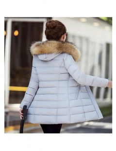 Parkas New fur collar Plus size Women Winter Down cotton Coat Female outerwear Parka Ladies Warm Long Jacket jaqueta feminina...