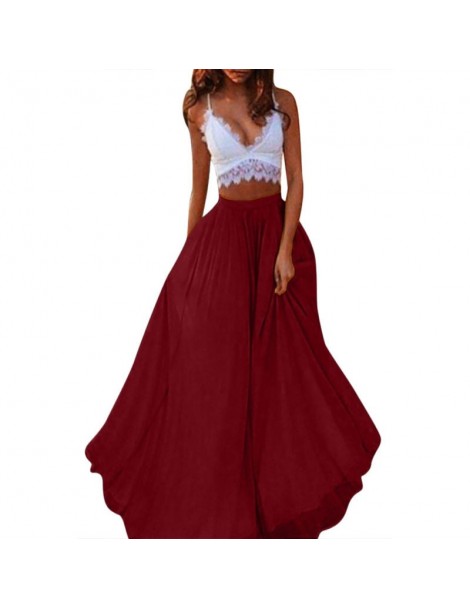 Skirts Elegant Womens Chiffon Long High Waist Summer Boho Beach Skirt Casual Fashion - Yellow - 4J4120018532-4 $14.22
