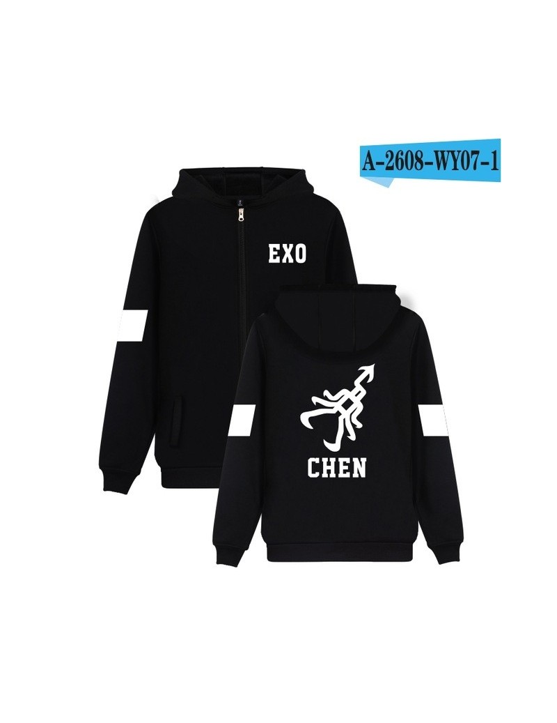 Hoodies & Sweatshirts 2017 EXO Kpop Logo Autumn Zipper Hoodies Women Cap Fans Casual EXO Korea Style Coat Unisex Harajuku Swe...