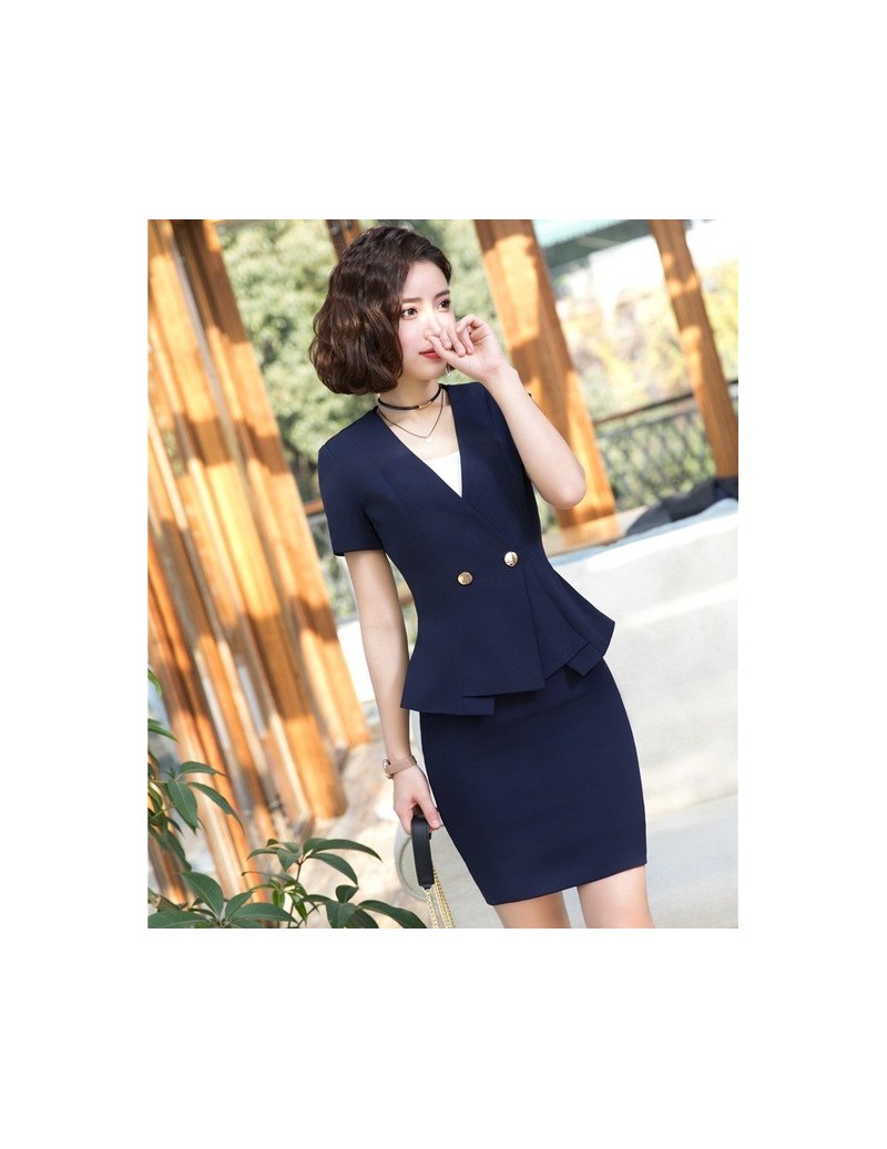 Skirt Suits Novelty Pink Formal Two Piece Sets Business Suits With Tops and Skirt Women Office Work Wear Blazers OL Styles 20...