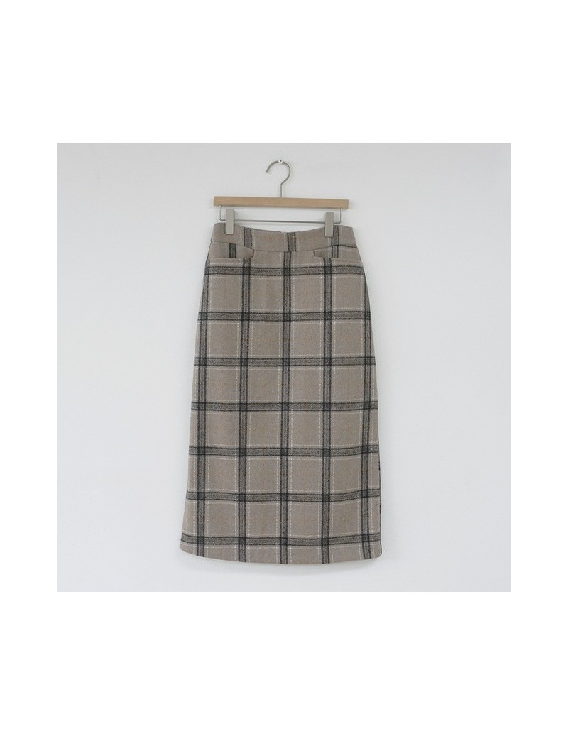 Vintage plaid Women Skirts Autumn Plus Size Pencil Long Girls Skirt Female Vintage Warm Thick Skirts Winter Femme Faldas Muj...