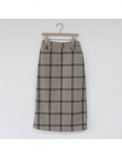 Skirts Vintage plaid Women Skirts Autumn Plus Size Pencil Long Girls Skirt Female Vintage Warm Thick Skirts Winter Femme Fald...