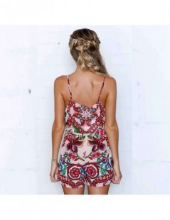 Rompers Sexy Chiffon Floal Printed Backless 2018 Jumpsuit Women Spaghetti Strap Boho Romper Ladies Playsuit Summer Beach Loos...