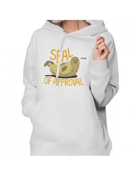Hoodies & Sweatshirts Seal Hoodie Seal Of Approval Hoodies Long Sleeve Streetwear Hoodies Women Printed Trendy Oversize Gray ...
