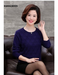Pullovers 2019 New Autumn Winter Cashmere Lace Sweater Women Jumper Mother Clothing Middle-Aged Women Sweater Coat Wool Sweat...