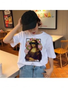 T-Shirts Mona Lisa T Shirt hip hop tshirt women female funny top tee shirts t-shirt harajuku 90s Streetwear Casual Printed fa...